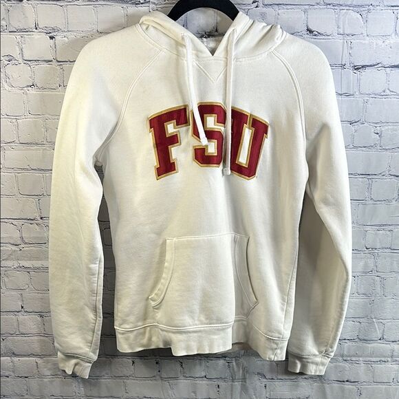 White Hooded Sweatshirt with FSU Lettering - Picture 1 of 1